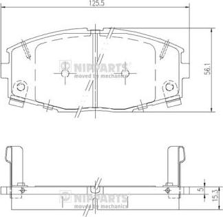 Nipparts J3602045 - Brake Pad Set, disc brake autospares.lv