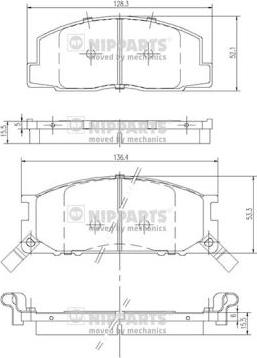 Nipparts J3602042 - Brake Pad Set, disc brake autospares.lv