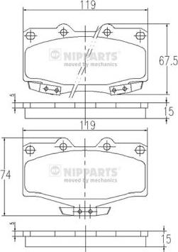 Nipparts J3602054 - Brake Pad Set, disc brake autospares.lv