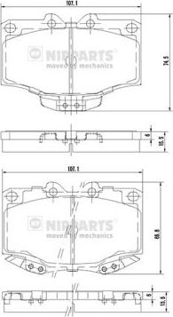 Nipparts J3602056 - Brake Pad Set, disc brake autospares.lv