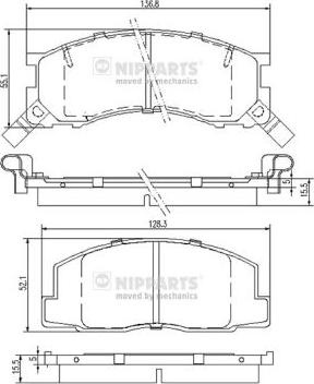 Nipparts J3602050 - Brake Pad Set, disc brake autospares.lv