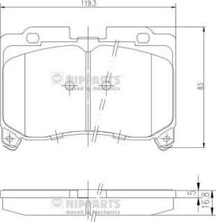 Nipparts J3602069 - Brake Pad Set, disc brake autospares.lv