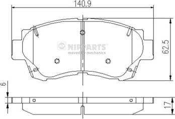 Nipparts J3602060 - Brake Pad Set, disc brake autospares.lv