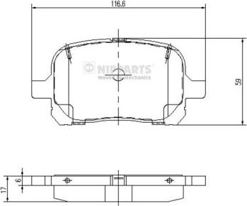 Nipparts J3602081 - Brake Pad Set, disc brake autospares.lv