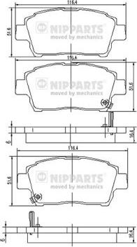 Nipparts J3602088 - Brake Pad Set, disc brake autospares.lv