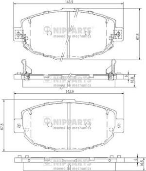 Nipparts J3602087 - Brake Pad Set, disc brake autospares.lv