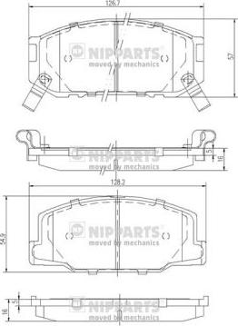 Nipparts J3602031 - Brake Pad Set, disc brake autospares.lv