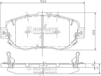 Nipparts J3602072 - Brake Pad Set, disc brake autospares.lv