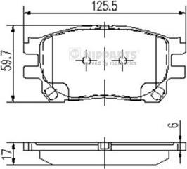 Nipparts J3602119 - Brake Pad Set, disc brake autospares.lv