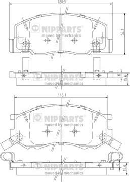 Nipparts J3602114 - Brake Pad Set, disc brake autospares.lv
