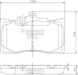 Nipparts J3602111 - Brake Pad Set, disc brake autospares.lv