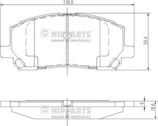 Nipparts J3602118 - Brake Pad Set, disc brake autospares.lv