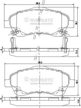 Nipparts J3602112 - Brake Pad Set, disc brake autospares.lv