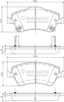 Nipparts J3602124 - Brake Pad Set, disc brake autospares.lv