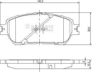 Nipparts J3602121 - Brake Pad Set, disc brake autospares.lv