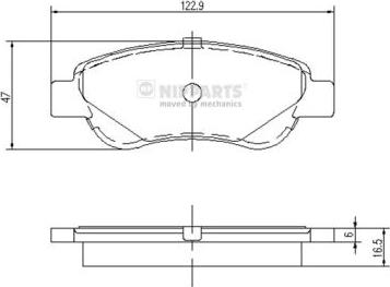 Nipparts J3602122 - Brake Pad Set, disc brake autospares.lv