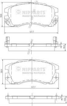 Nipparts J3607009 - Brake Pad Set, disc brake autospares.lv