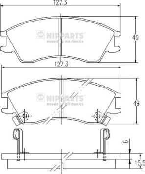 Nipparts J3607006 - Brake Pad Set, disc brake autospares.lv