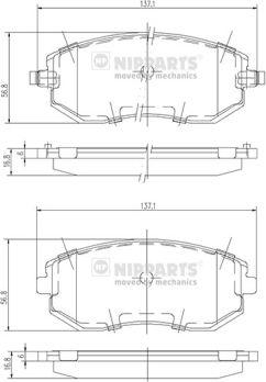 Nipparts J3607015 - Brake Pad Set, disc brake autospares.lv