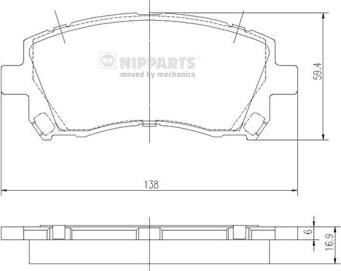 Nipparts J3607013 - Brake Pad Set, disc brake autospares.lv