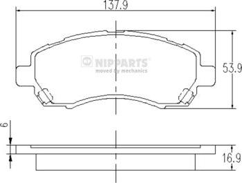 Nipparts J3607012 - Brake Pad Set, disc brake autospares.lv