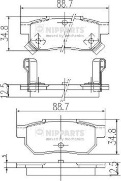 Nipparts J3614004 - Brake Pad Set, disc brake autospares.lv