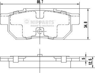 Nipparts J3614002 - Brake Pad Set, disc brake autospares.lv