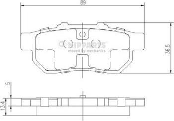 Nipparts J3614007 - Brake Pad Set, disc brake autospares.lv