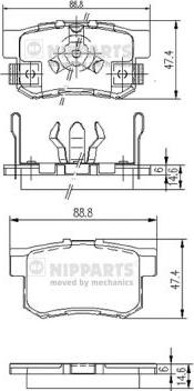Nipparts J3614017 - Brake Pad Set, disc brake autospares.lv