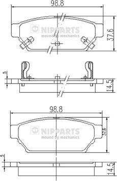 Nipparts J3615004 - Brake Pad Set, disc brake autospares.lv