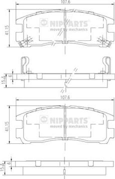 Nipparts J3615003 - Brake Pad Set, disc brake autospares.lv