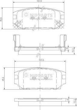 Nipparts J3615007 - Brake Pad Set, disc brake autospares.lv