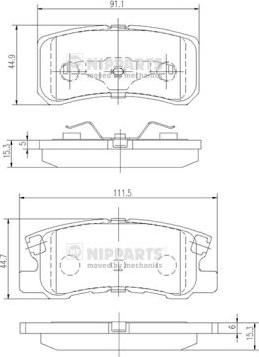 Nipparts J3615010 - Brake Pad Set, disc brake autospares.lv