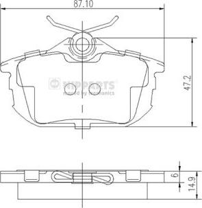 Nipparts J3615012 - Brake Pad Set, disc brake autospares.lv