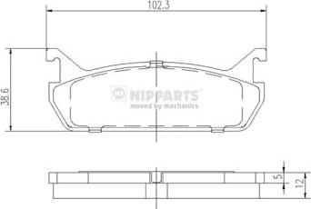 Nipparts J3616001 - Brake Pad Set, disc brake autospares.lv