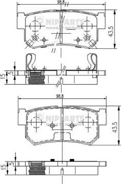 Nipparts J3610401 - Brake Pad Set, disc brake autospares.lv