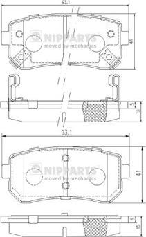 Nipparts J3610512 - Brake Pad Set, disc brake autospares.lv