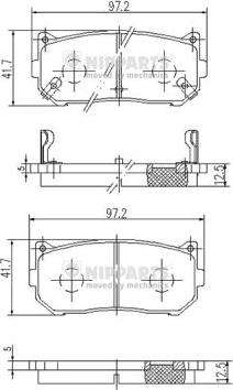 Nipparts J3610301 - Brake Pad Set, disc brake autospares.lv