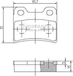 Nipparts J3610303 - Brake Pad Set, disc brake autospares.lv