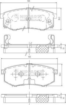 Nipparts J3610302 - Brake Pad Set, disc brake autospares.lv