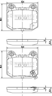 Nipparts J3611049 - Brake Pad Set, disc brake autospares.lv