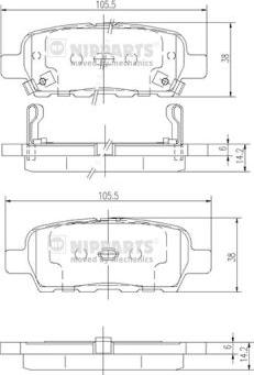 Nipparts N3611066 - Brake Pad Set, disc brake autospares.lv