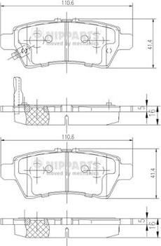 Nipparts J3611050 - Brake Pad Set, disc brake autospares.lv