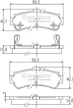 Nipparts J3611039 - Brake Pad Set, disc brake autospares.lv