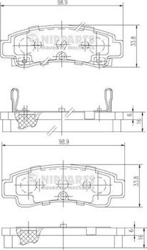 Nipparts J3611033 - Brake Pad Set, disc brake autospares.lv