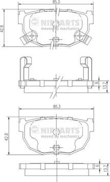 Nipparts J3611037 - Brake Pad Set, disc brake autospares.lv