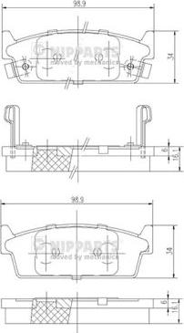 Nipparts J3611024 - Brake Pad Set, disc brake autospares.lv