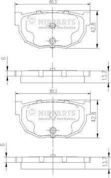 Nipparts J3611021 - Brake Pad Set, disc brake autospares.lv