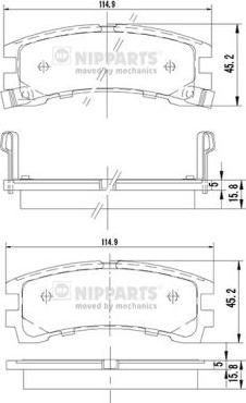 Nipparts J3611028 - Brake Pad Set, disc brake autospares.lv