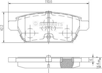 Nipparts J3613019 - Brake Pad Set, disc brake autospares.lv